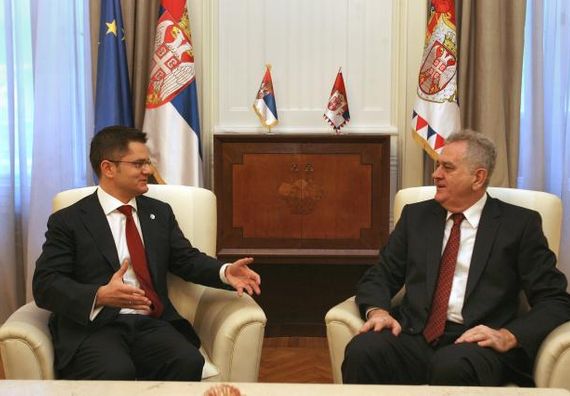 Beograd 10.12.2012. god - Predsednik Nikolić sa predsednikom Generalne skupštine Ujedinjenih nacija Vukom Jeremićem.